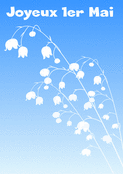 Muguet d&eacute;licat sur fond bleu clair